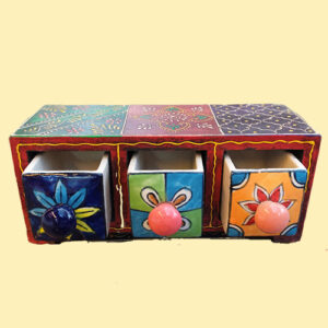 Wood&Ceramic-Multicoloured-Drawer(3nos)